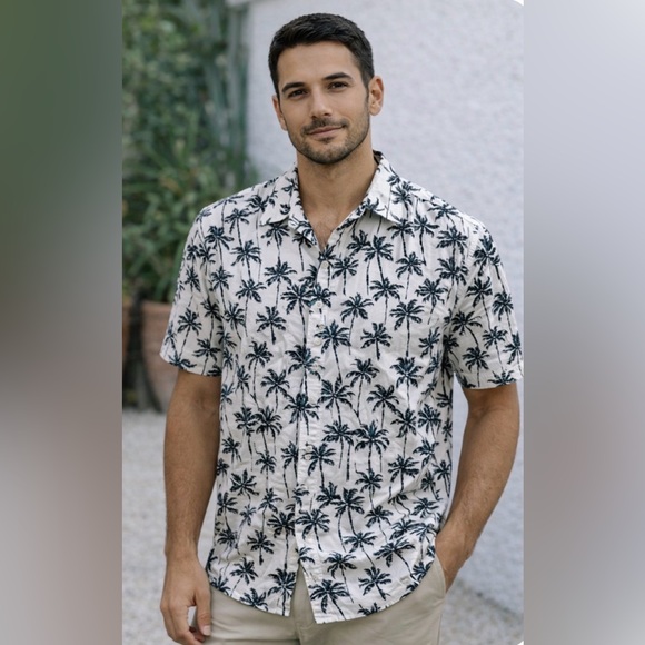threadbare Other - Threadbare Palm Tree Print Shirt XL Short Sleeve Tropical Summer Casual